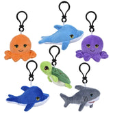 Sealife Backpack Clip On Keychain Toy In Bulk For Kids - Assorted